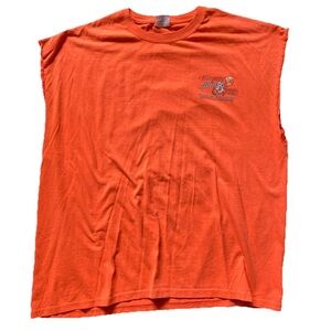 CRABBY JOE'S DECK & GRILL Daytona Beach Shores FL T-Shirt 2XL Orange Cut Sleeves